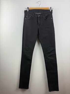 Y2K 7 For All Mankind Black Skinny Jeans Crystal Pocket 27